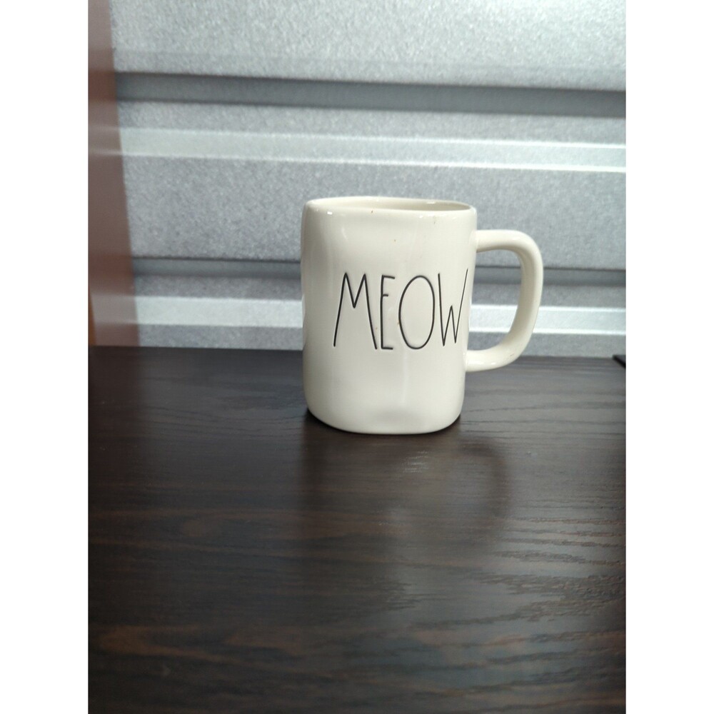 Rae Dunn Meow Ceramic Large Letter‎ Coffee Mug